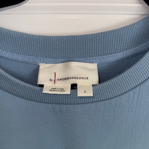 ANTHROPOLOGY MESH PANELED BLUE SWEATSHIRT SZ L - Picture 6 of 9